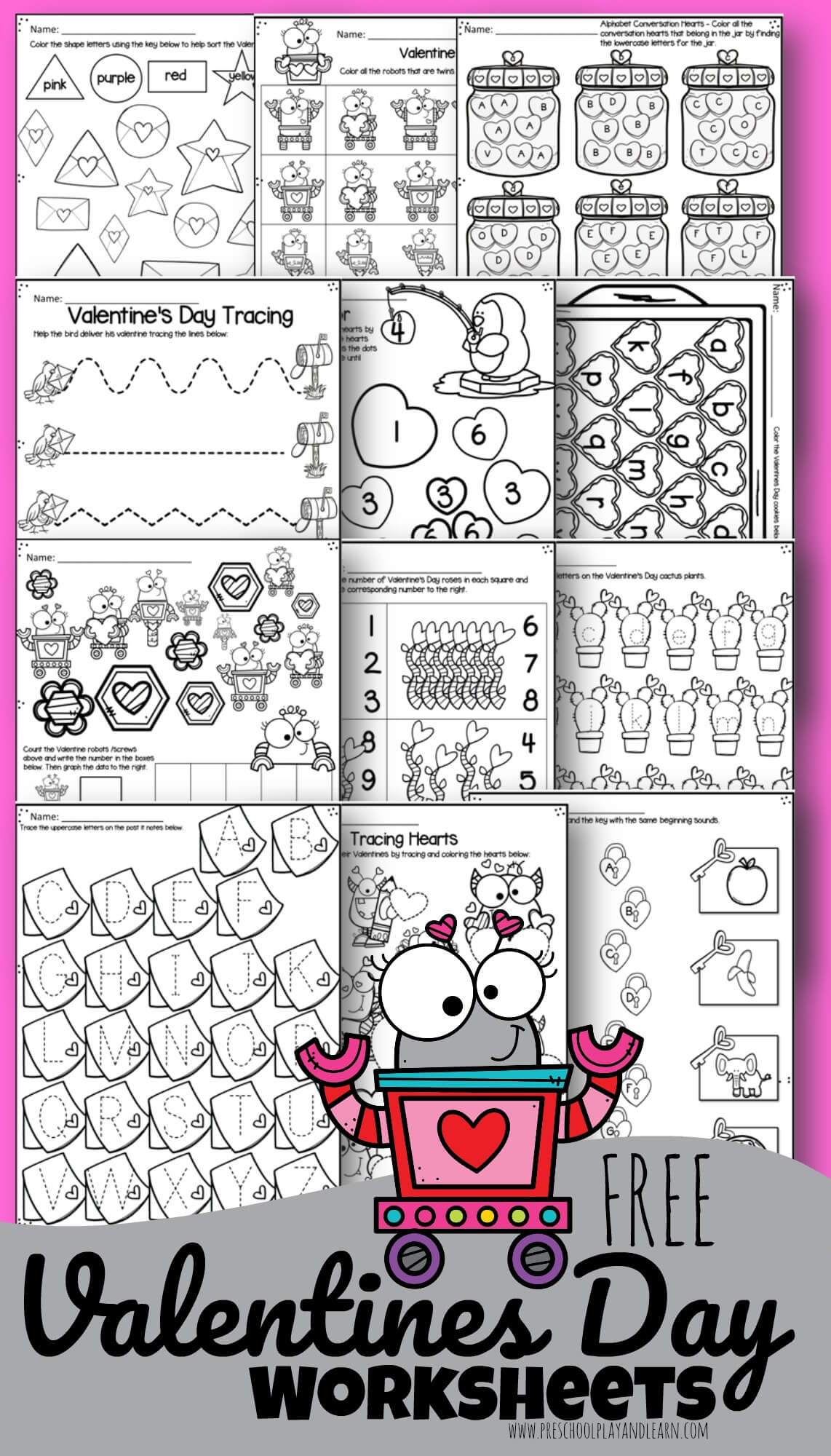 💕 tons of free printable valentine's day worksheets